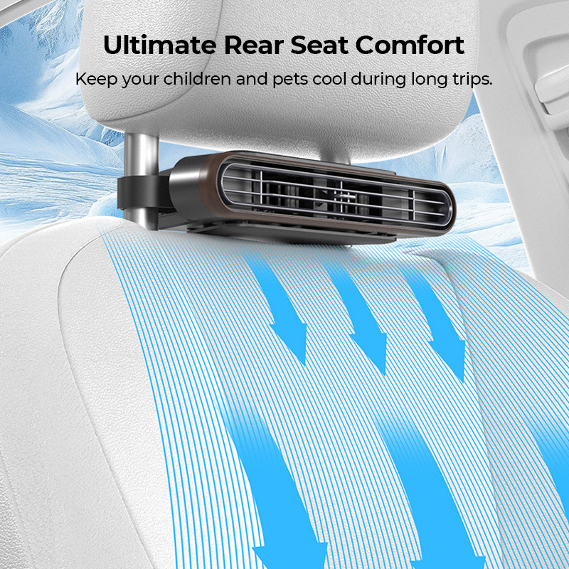 DE 49 % DE RDUCTION Ventilateur pour sige auto BreezGo Ventilateur rechargeable 3 vitesses avec fixation par clip et batterie de 3000 mAh | Recharge USB-C pour voitures, voiturettes de golf et camping-cars