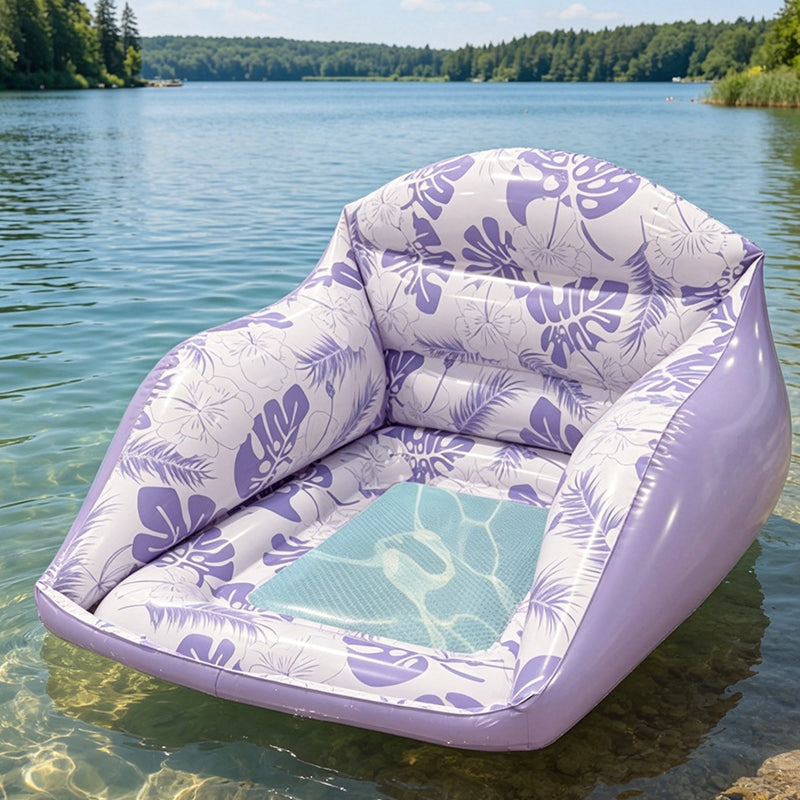 Flotteur Piscine en Forme de U Design Chaise Ergonomique, Assise en Maille, Gonflable, 2 Couleurs, Durable & Portable