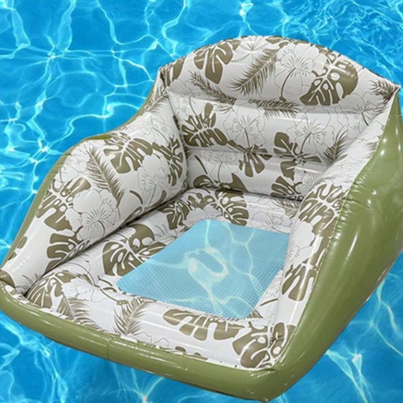 Flotteur Piscine en Forme de U Design Chaise Ergonomique, Assise en Maille, Gonflable, 2 Couleurs, Durable & Portable