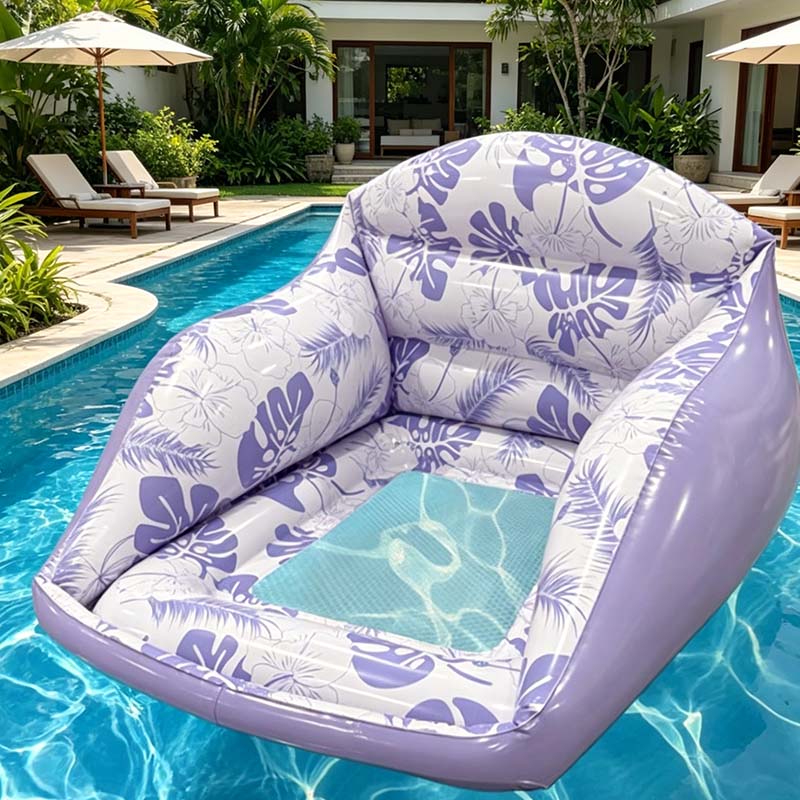 Schwimmender Pool-Sitz U-förmiges ergonomisches Stuhldesign, Netzsitz, aufblasbar, 2 Farben, langlebig und tragbar