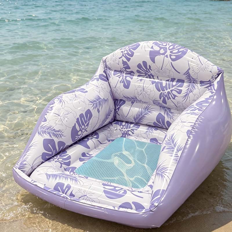 Schwimmender Pool-Sitz U-förmiges ergonomisches Stuhldesign, Netzsitz, aufblasbar, 2 Farben, langlebig und tragbar