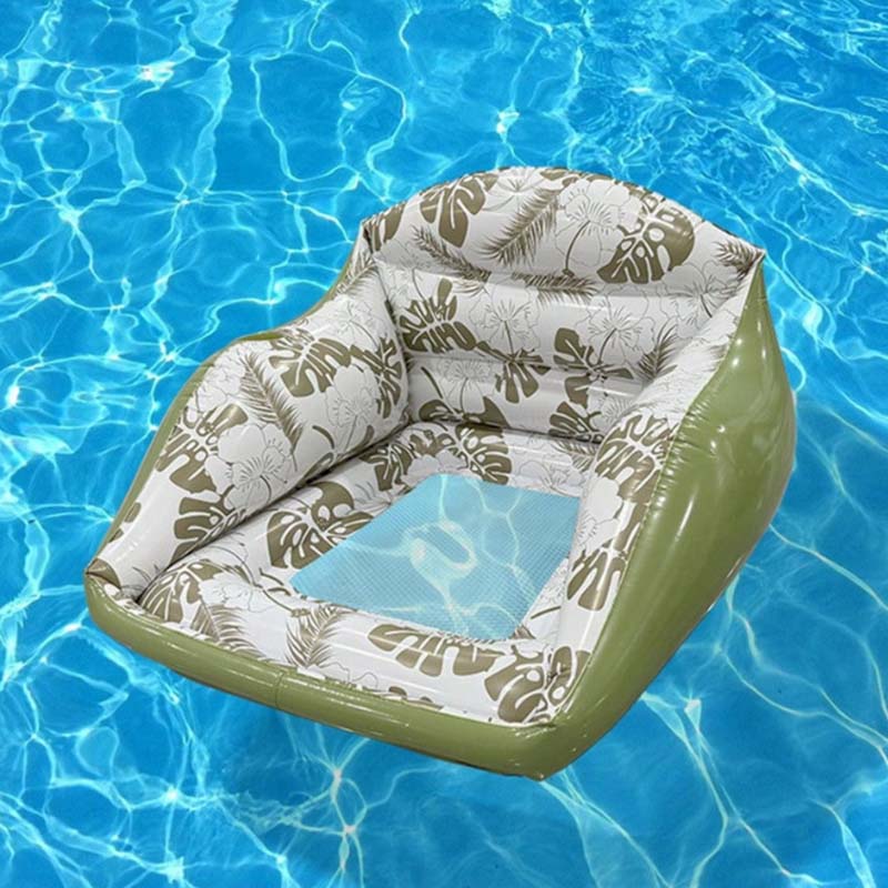 Flotteur Piscine en Forme de U Design Chaise Ergonomique, Assise en Maille, Gonflable, 2 Couleurs, Durable & Portable