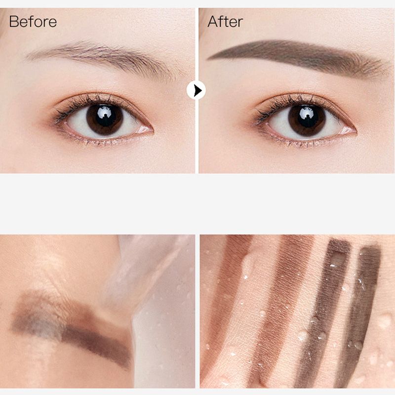 Tampon sourcils instantan et ajustable avec poudre sourcils bicolore