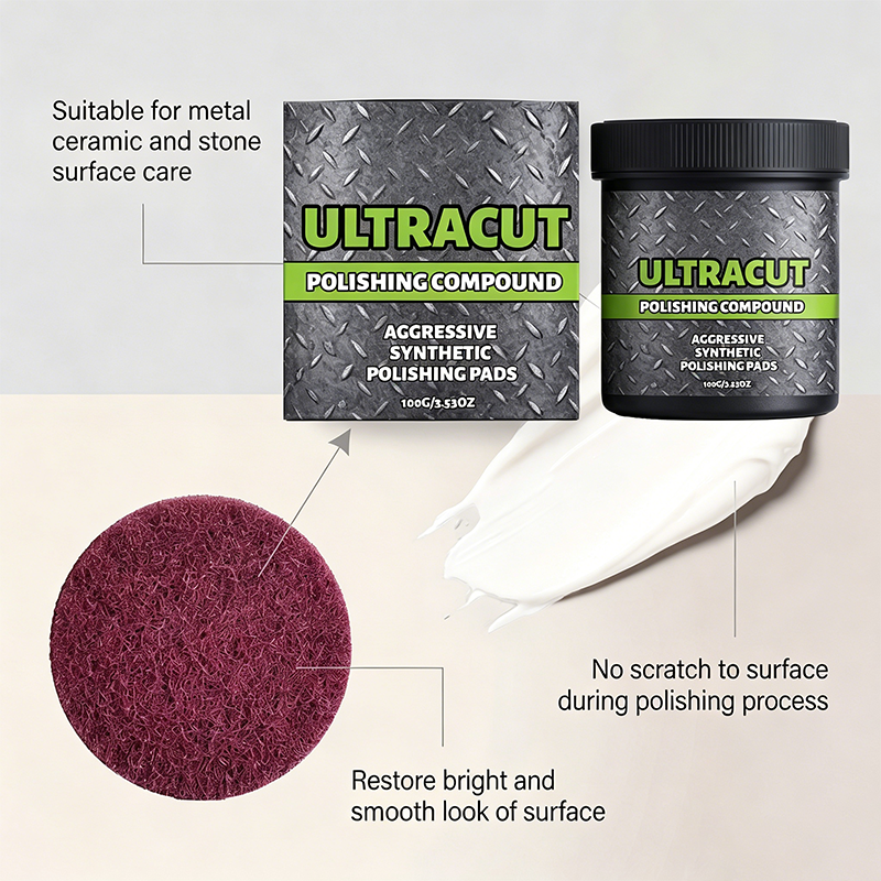 Produit de polissage tout-en-un pour la restauration des surfaces, avec tampon