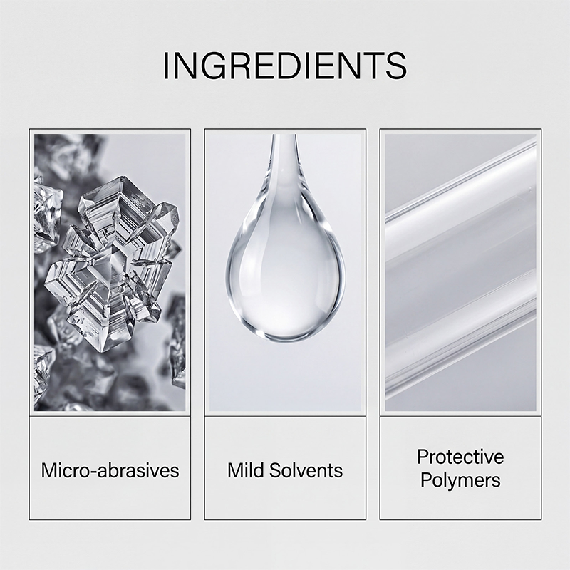 Produit de polissage tout-en-un pour la restauration des surfaces, avec tampon
