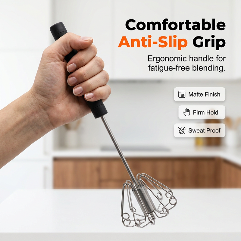 BEGRENZTES ANGEBOT 57% RABATT Halbautomatischer Hand-Schneebesen aus Edelstahl, Rührbesen für Eier, Sahne und Teig in Sekundenschnelle, ergonomischer Griff, perfekt für hausgemachte Kuchen, Crêpes und Desserts