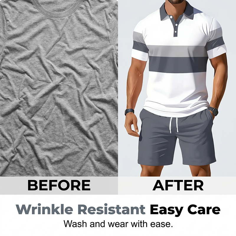 Set 2 Pices Chemise & Short Homme Imprim Numrique Tissu Premium Respirant, Coupe Athltique, Infroissable 5 Coloris S XL 2 Achets = Livraison Gratuite