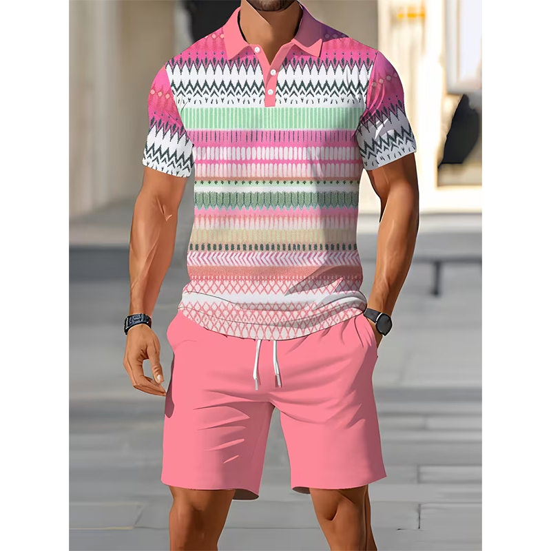 Set 2 Pices Chemise & Short Homme Imprim Numrique Tissu Premium Respirant, Coupe Athltique, Infroissable 5 Coloris S XL 2 Achets = Livraison Gratuite