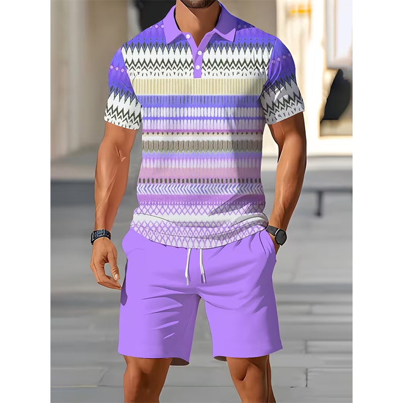 Set 2 Pices Chemise & Short Homme Imprim Numrique Tissu Premium Respirant, Coupe Athltique, Infroissable 5 Coloris S XL 2 Achets = Livraison Gratuite