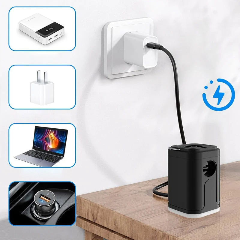 LIMITE 50% DE RDUCTION Pompe Air Camping Rechargeable Gonflage Rapide, Compacte, 5 Embouts
