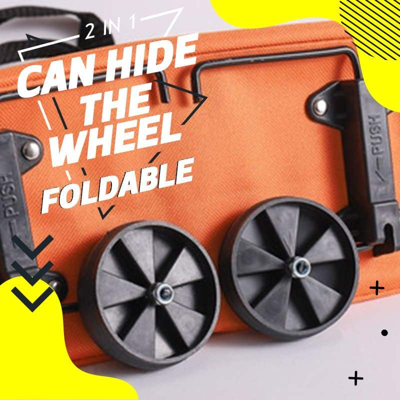 Sac de course pliable 2-en-1 roulettes Avec roues style bagage