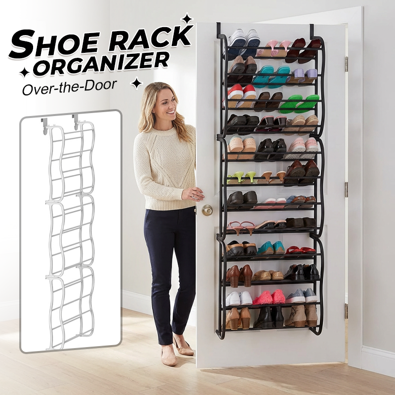 Organisateur Chaussures Suspendu Porte Jusqu' 36 Paires Mtal Robuste Stable, tagres Inclines Anti-Glissement Talons Bottes Baskets, Installation Sans Outils Secondes 3 Coloris 4-8-12 tages