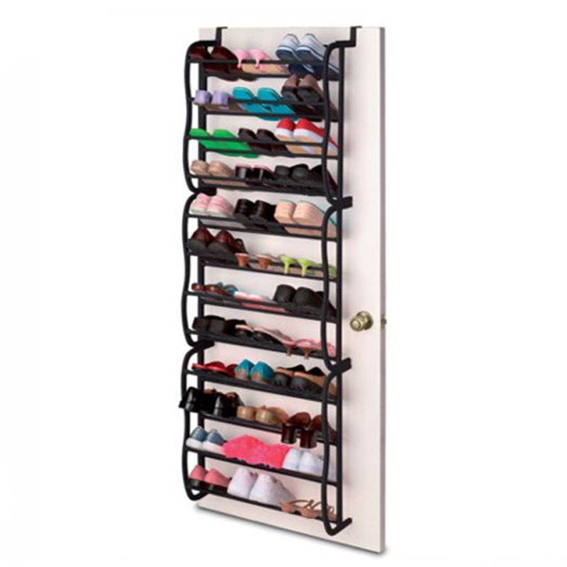 Organisateur Chaussures Suspendu Porte Jusqu' 36 Paires Mtal Robuste Stable, tagres Inclines Anti-Glissement Talons Bottes Baskets, Installation Sans Outils Secondes 3 Coloris 4-8-12 tages