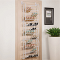 Organisateur Chaussures Suspendu Porte Jusqu' 36 Paires Mtal Robuste Stable, tagres Inclines Anti-Glissement Talons Bottes Baskets, Installation Sans Outils Secondes 3 Coloris 4-8-12 tages