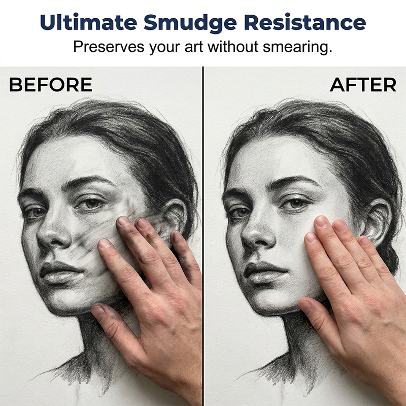 Über 50.000 Einheiten verkauft. 50 % Rabatt. Schnell trocknendes Fixierspray. Schützt Kohle- und Pastellzeichnungen vor Verwischen. Ultrafeiner Sprühnebel, kein Verlaufen. Mattes Finish, leuchtende Farben.