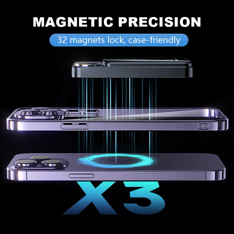 Batterie externe 22,5 W magntique, mince, charge 3 appareils la fois