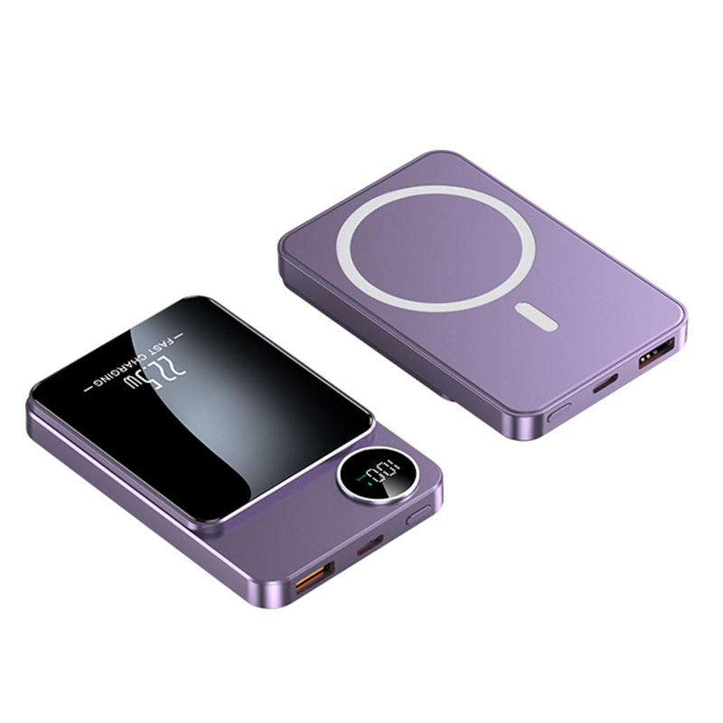 Batterie externe 22,5 W magntique, mince, charge 3 appareils la fois