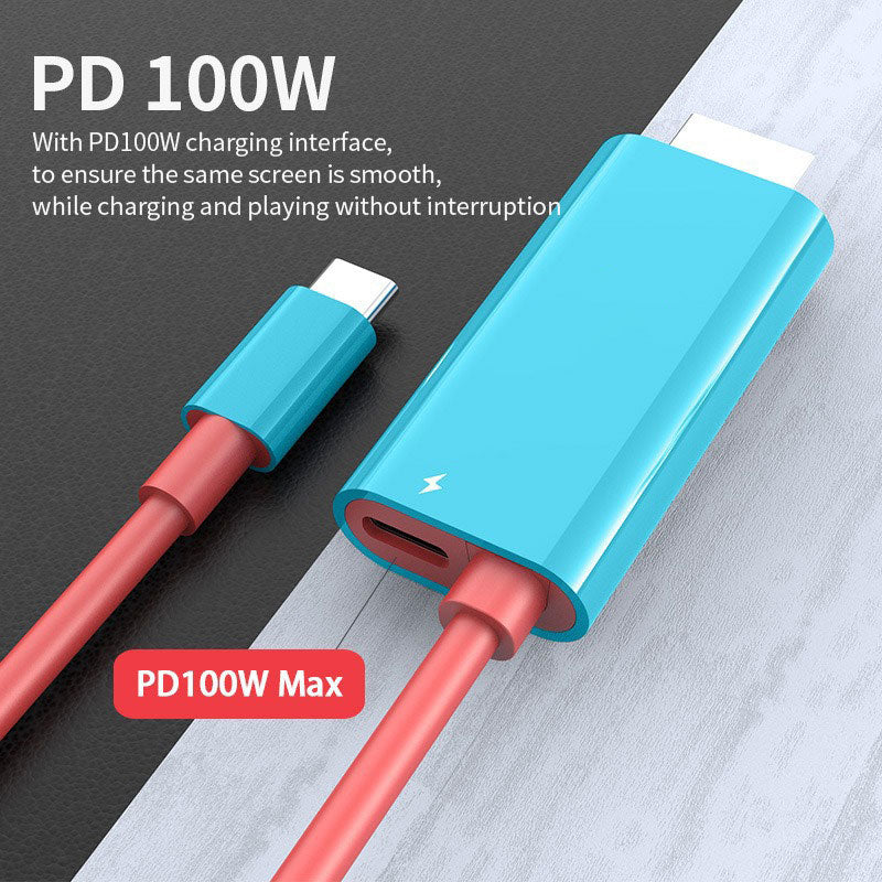 USB-C-auf-HDMI-Adapterkabel für Spielekonsole, sofortige HD-Anzeige, treiberlos, Plug-and-Play