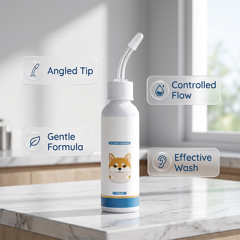 Solution nettoyante douce pour les oreilles des animaux de compagnie