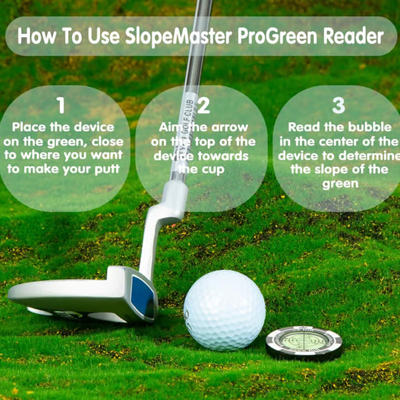 Green-Lesegerät und Ballmarker von Precision Golf