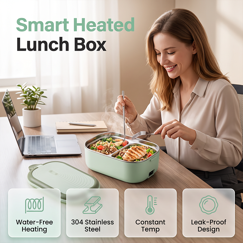 Lunch box lectrique portable Chauffe rapide sans vapeur, branchez et dgustez, idale pour le travail, luniversit ou les chantiers