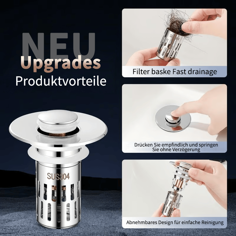 Passoire universelle escamotable pour vier en acier inoxydable