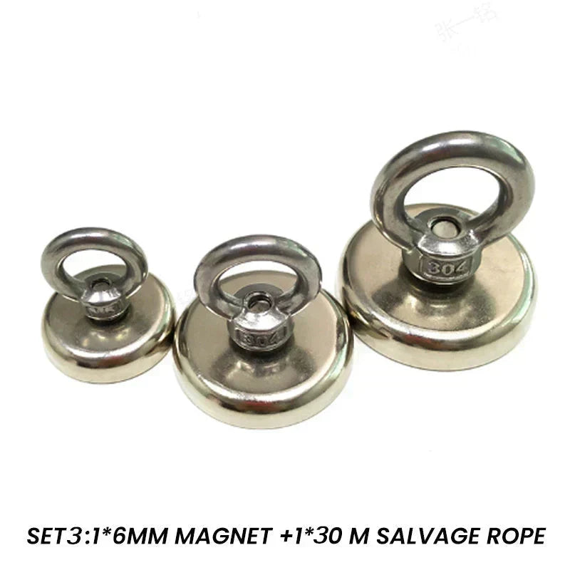 DE RDUCTION Bergemagnet-Set für tiefe Gewässer Hohe Zugkraft, rostbeständig und langlebig Ideal für die Schatzsuche und Unterwasserbergung
