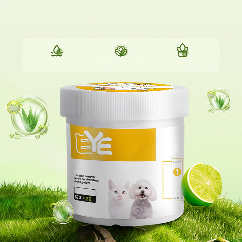 1 achet 1 offert Lingettes nettoyantes yeux et oreilles base de plantes, sans parfum, nettoie en douceur les yeux et les oreilles de votre compagnon quatre pattes