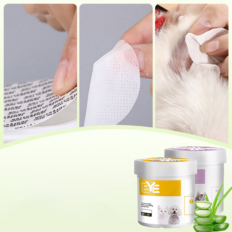 1 achet 1 offert Lingettes nettoyantes yeux et oreilles base de plantes, sans parfum, nettoie en douceur les yeux et les oreilles de votre compagnon quatre pattes