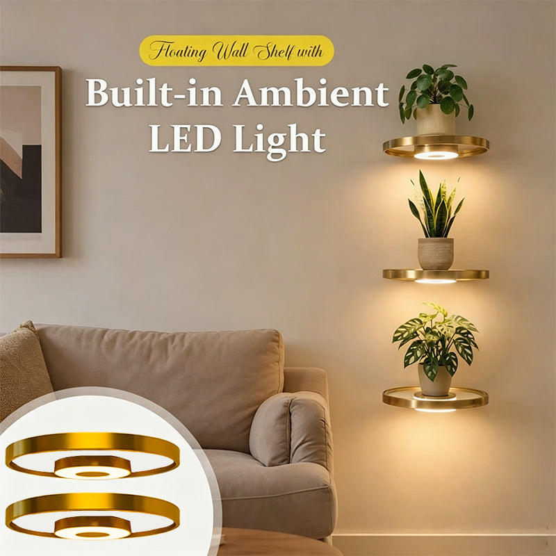 Wandregal schwebend mit integrierter LED-Stimmungsbeleuchtung