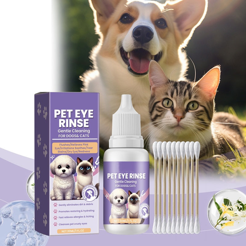 De rduction Solution de rin?age douce pour les yeux des chiens et des chats Sans alcool, limine les impurets, 150 ml