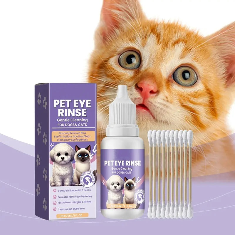 De rduction Solution de rin?age douce pour les yeux des chiens et des chats Sans alcool, limine les impurets, 150 ml