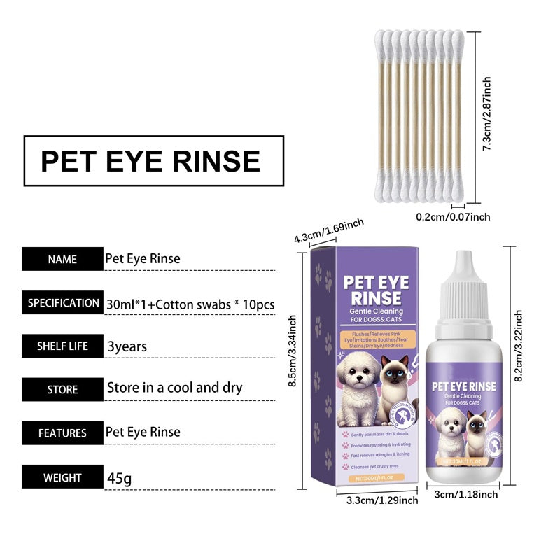 De rduction Solution de rin?age douce pour les yeux des chiens et des chats Sans alcool, limine les impurets, 150 ml
