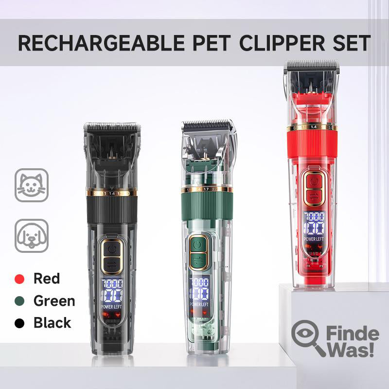 DE REDUZIERUNG Leiser Haustierschneider Titan-Keramik + ABS wiederaufladbar & 1200 mAh für Katzen & Hunde