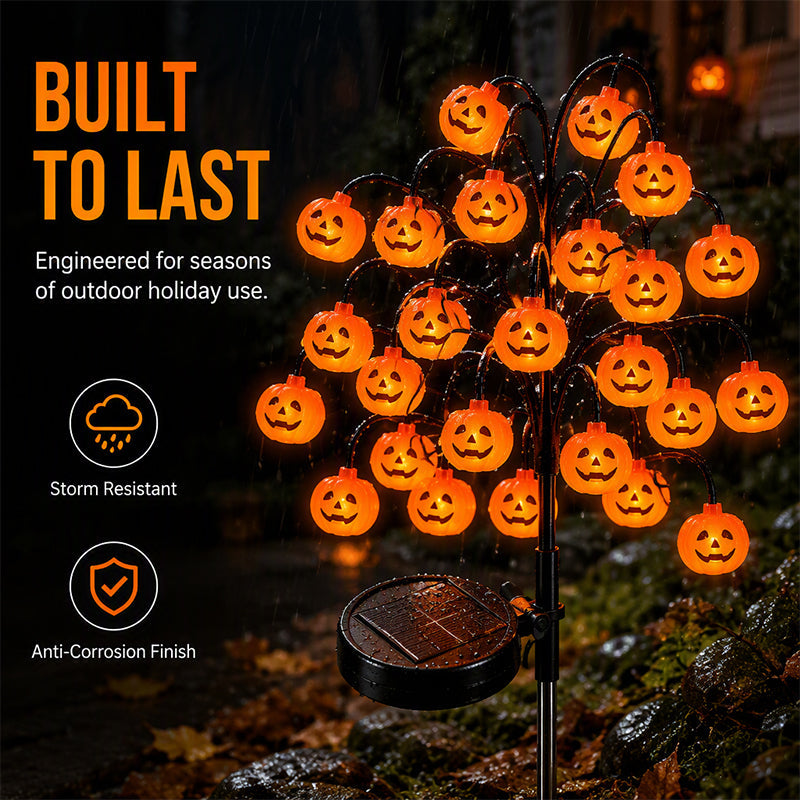 DE RDUCTION Wasserdichte Solar-Halloween-Kürbis-Lichterkette