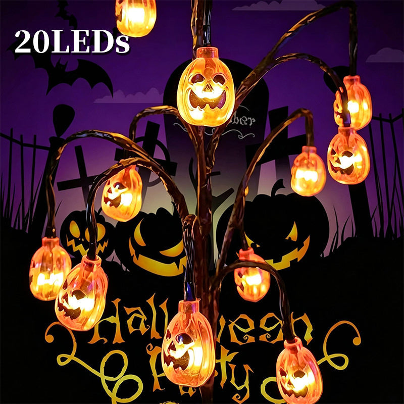 DE RDUCTION Wasserdichte Solar-Halloween-Kürbis-Lichterkette