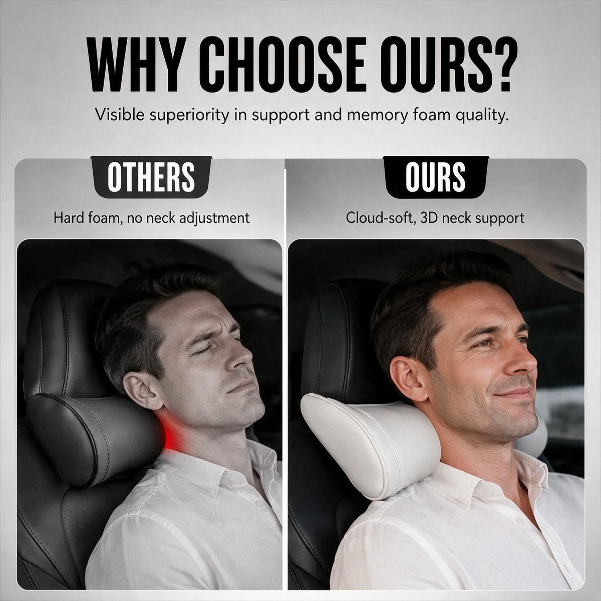 DE RDUCTION Oreiller ergonomique en mousse mmoire de forme pour appui-tte de voiture