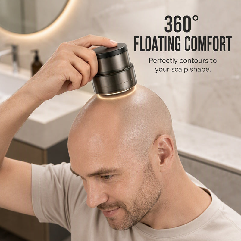 Tondeuse lectrique 2-en-1 pour Crane Ras et Barbe 30 Lames de Prcision, Confort Flottant 360 & Affichage Digital.
