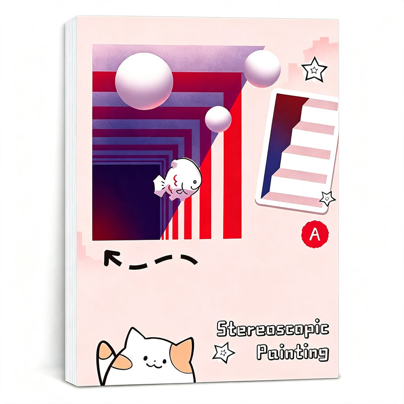 DE RDUCTION! Livre de dessin stroscopique en 3D pour enfants, avec des activits de coloriage et de dcoupage, FRENCH VERSION