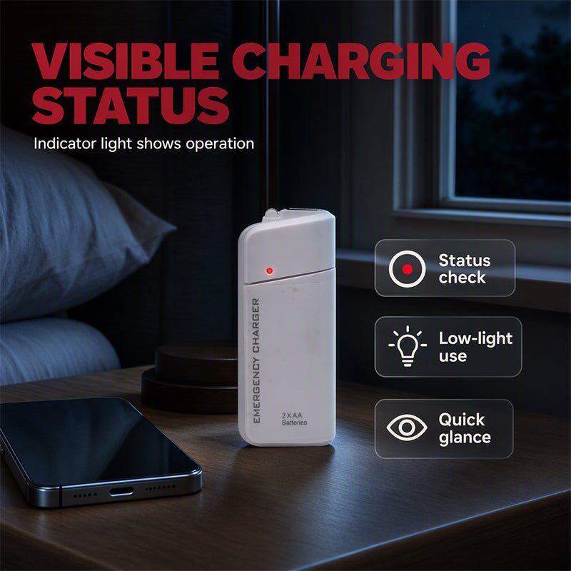 Chargeur d'urgence portable pour tlphone, batterie externe alimente par piles AA avec lampe torche LED