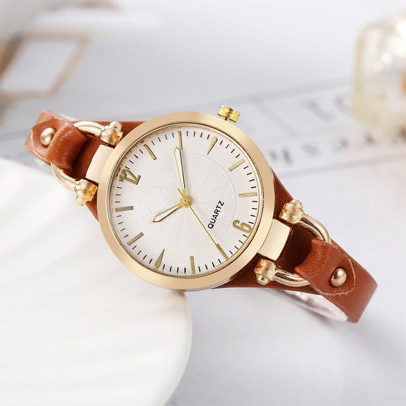 DE RDUCTION POUR UNE DURE LIMITE Montre lgante bracelet fin Cadran pur, bracelet en cuir, mouvement quartz