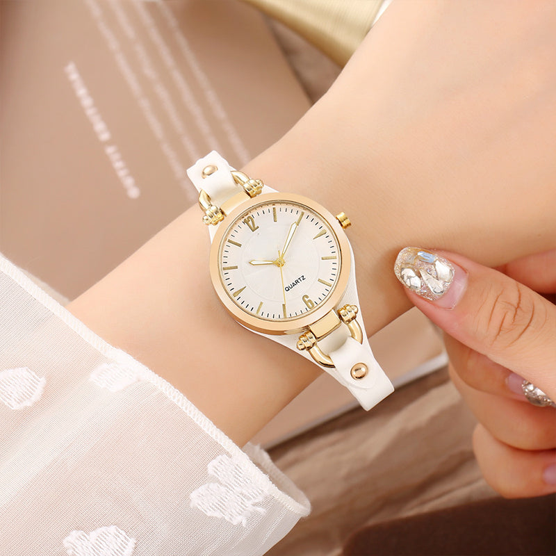 DE RDUCTION POUR UNE DURE LIMITE Montre lgante bracelet fin Cadran pur, bracelet en cuir, mouvement quartz