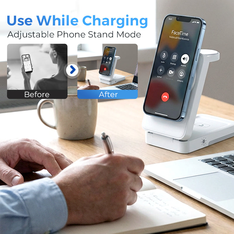 Support de recharge magntique pliable 3-en-1 pour vos appareils du quotidien