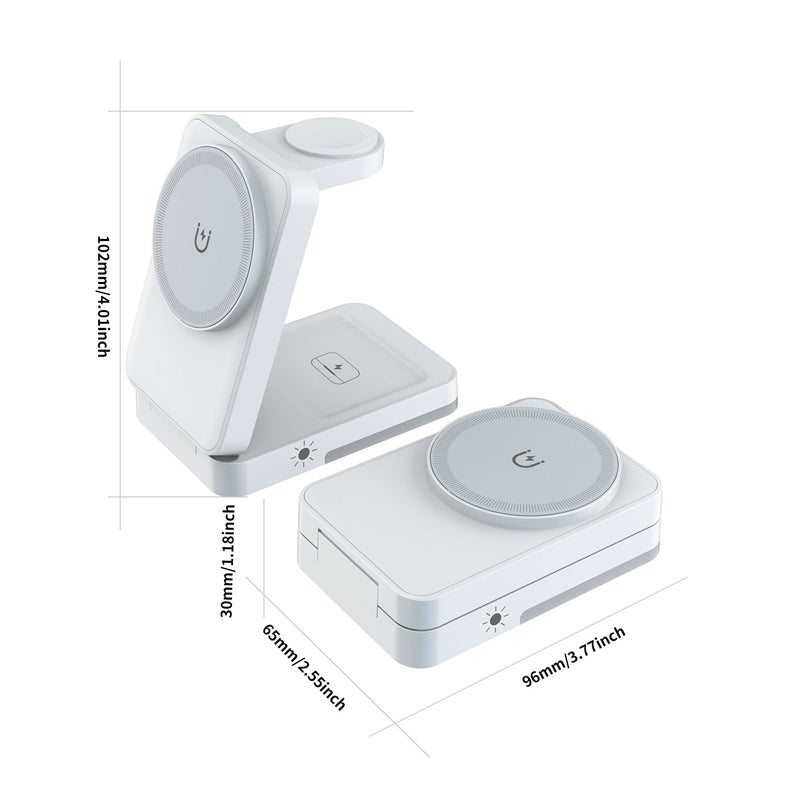 Support de recharge magntique pliable 3-en-1 pour vos appareils du quotidien