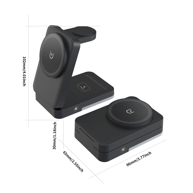 3-in-1 faltbare magnetische Ladestation für Ihre Alltagsgeräte