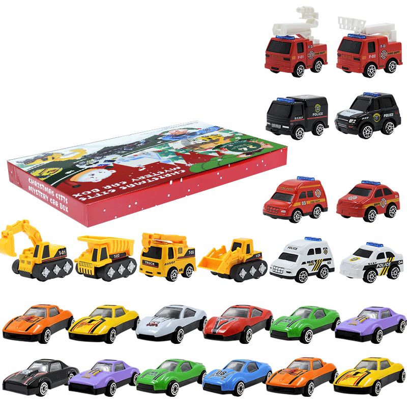 DE RDUCTION ADVENTSKALENDER JUNGE - 24 Tage Miniatur-Baustelle, Gelenkfahrzeuge mit Realistischen Werkzeugen