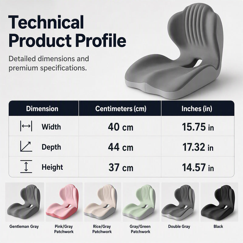 Ergonomisches Sitzkissen aus Memory-Schaum mit Lordosenstütze Optimaler Komfort den ganzen Tag, ideal für Büro, Auto und Zuhause