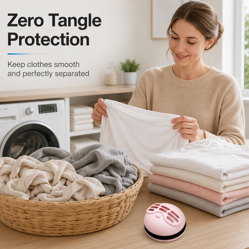 De rduction Balai anti-peluches et boule de lavage 2-en-1 pour lave-linge
