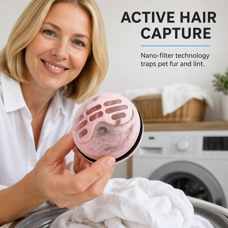De rduction Balai anti-peluches et boule de lavage 2-en-1 pour lave-linge