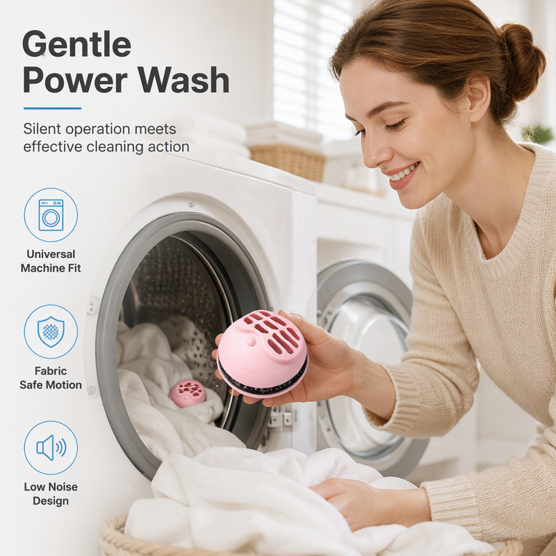 De rduction Balai anti-peluches et boule de lavage 2-en-1 pour lave-linge